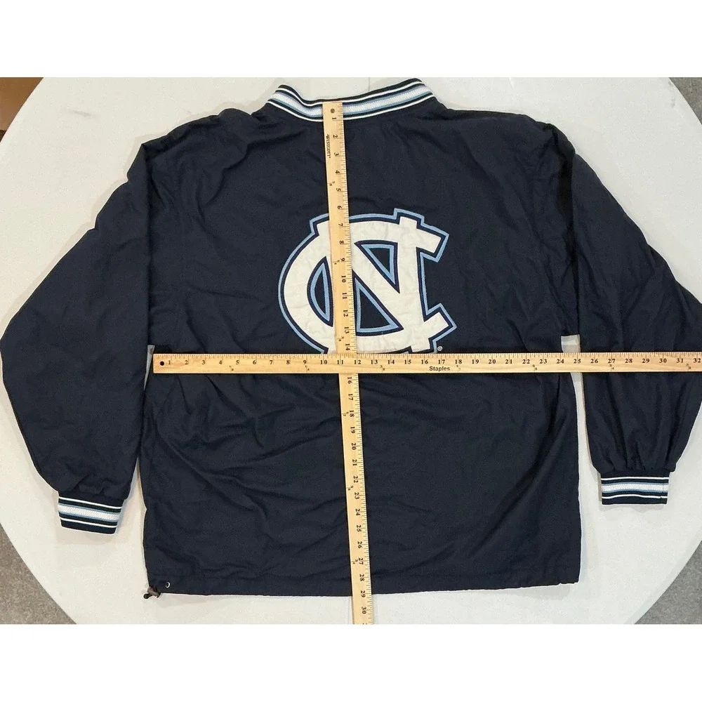 VTG Y2K North Carolina Tar Heels Windbreaker Mens XL Navy Blue Pullover UNC